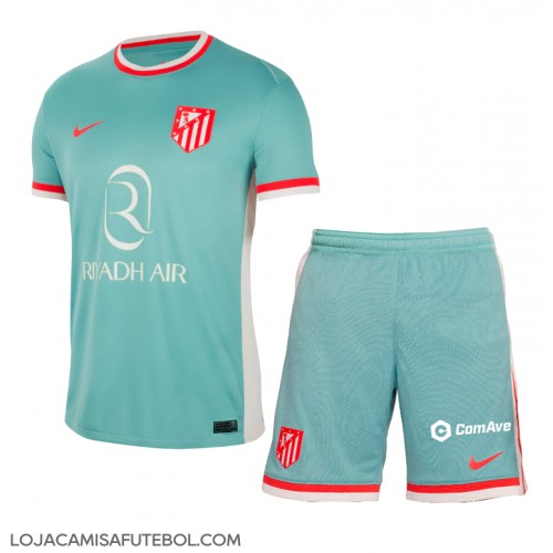 Camisa de Futebol Atletico Madrid Equipamento Secundário Infantil 2024-25 Manga Curta (+ Calças curtas)